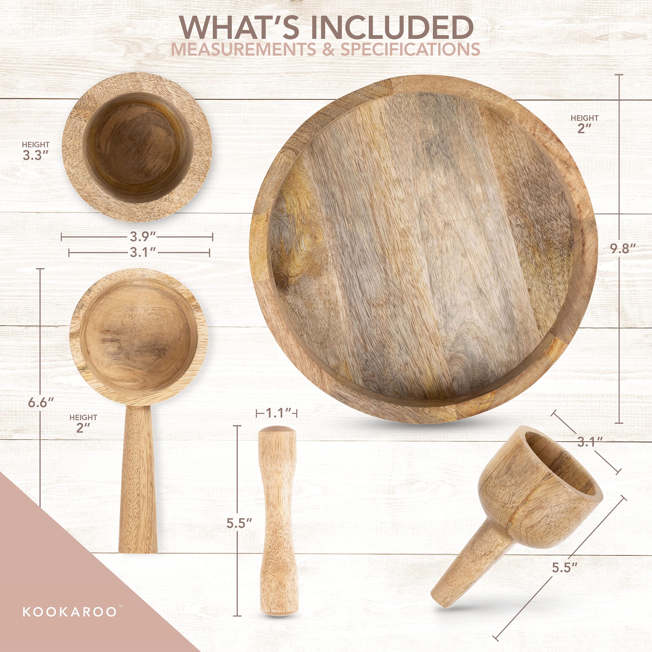 Montessori Wooden Funnel & Sensory Play Set - Natural Mango Wood Pouring, Scooping & Grinding Kit for Kids - Perfect for Loose Parts Play, Water Activities & Early Childhood Learning - Ideal for Home, Classroom & Daycare Sensory Bins