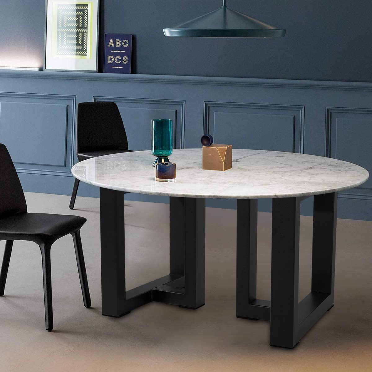 TENGCHANG 16 Inch Industrial T-Shaped Metal Table Legs - Heavy Duty Steel Bench Legs for DIY Coffee Tables, Dining Tables & Home Furniture - Perfect for Living Room, Office & Restaurant Decor