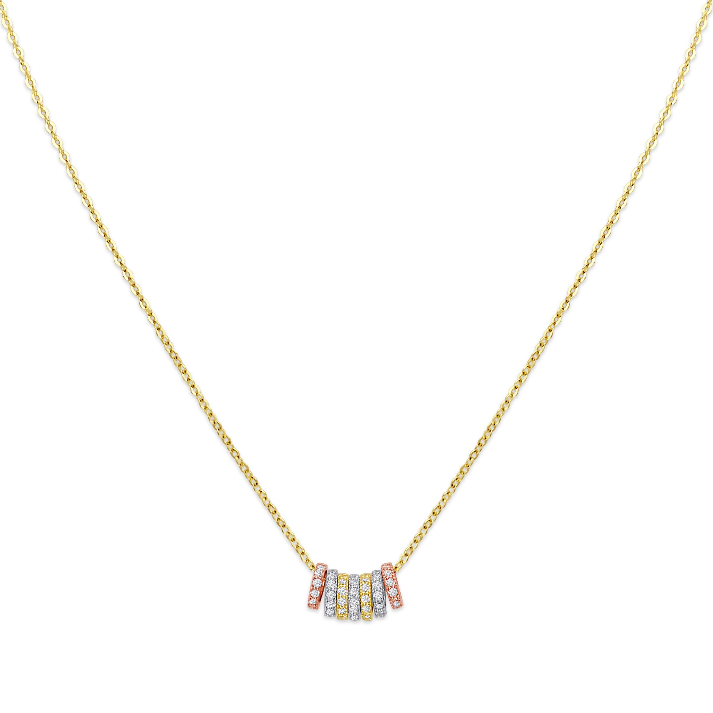 14K Yellow Gold Polished Circle Pendant Necklace - 18