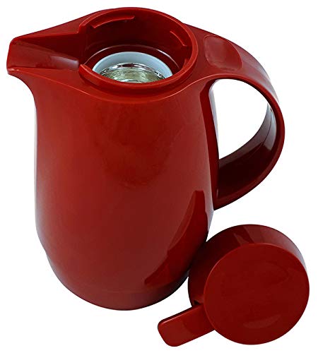 Helios Servitherm Vacuum Insulated Stainless Steel Thermos - 0.6L (20oz) Red - Hot & Cold Beverage Flask for Coffee, Tea, Soup - Perfect for Office, Travel, Camping & Outdoor Activities