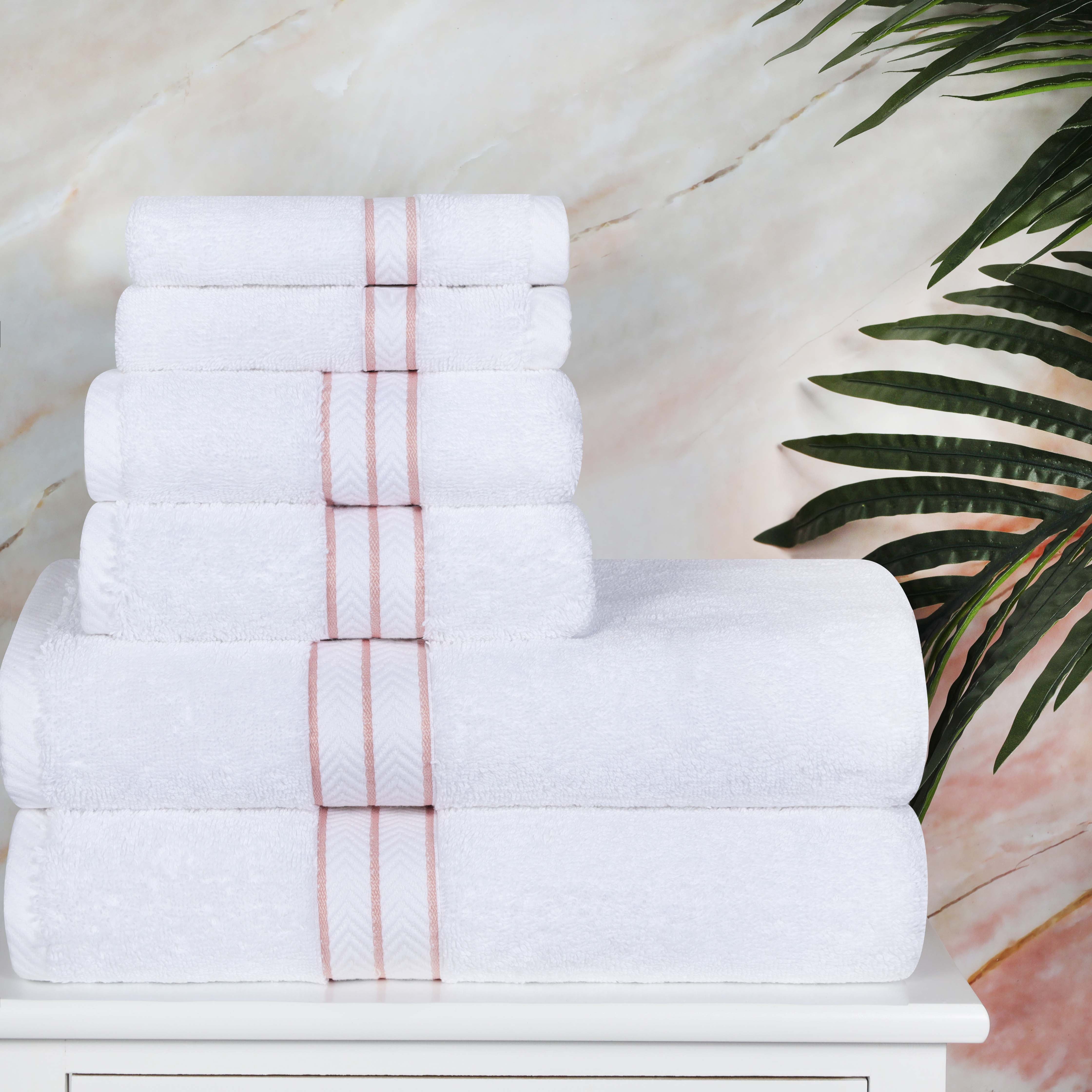Premium 6-Piece Turkish Cotton Bath Towel Set - Ultra Soft, Highly Absorbent & Quick-Drying - Luxury Spa, Bathroom & Beach Essentials for Home & Travel