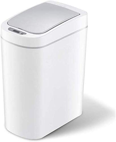 BYCDD Smart Induction Trash Can - Automatic Touchless Waste Bin with Motion Sensor, Waterproof Kitchen Garbage Can for Home, Living Room, Bathroom (White) | Perfect for Hands-Free Disposal & Hygienic Waste Management