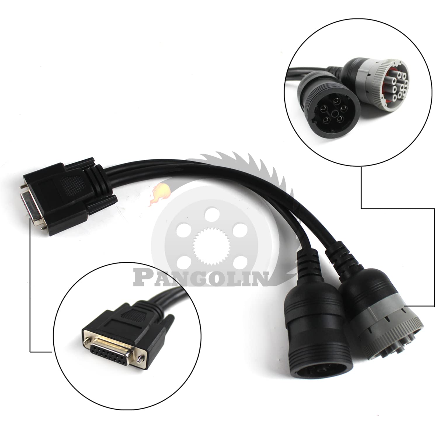 PANGOLIN 317-7485 ET-3 Connector Cable - 5 Pin + 9 Pin Diagnostic Adapter Tool for Excavator | ET-III Cable Replacement Part | Compatible with Heavy Equipment & Construction Machinery Diagnostics