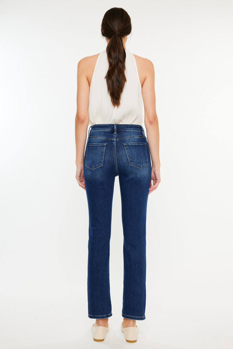 Adaline Essentials High Rise Slim Straight Leg Jeans for Women - Comfortable Stretch Denim Pants for Casual Wear, Office & Everyday Outfits