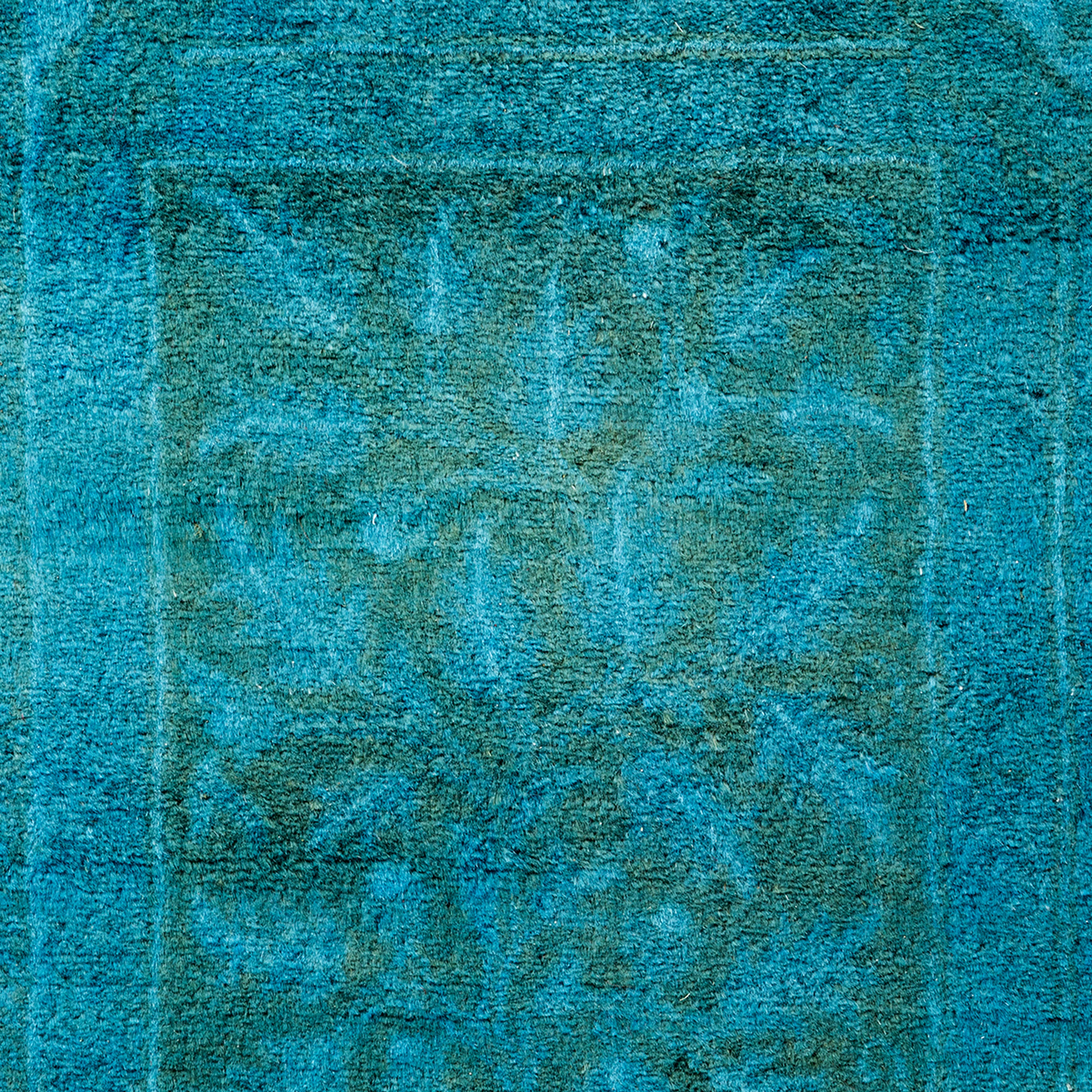 Blue Overdyed Wool Runner Rug 3'2 x 20'4 - Soft Vintage Style Area Rug for Living Room, Bedroom & Hallway