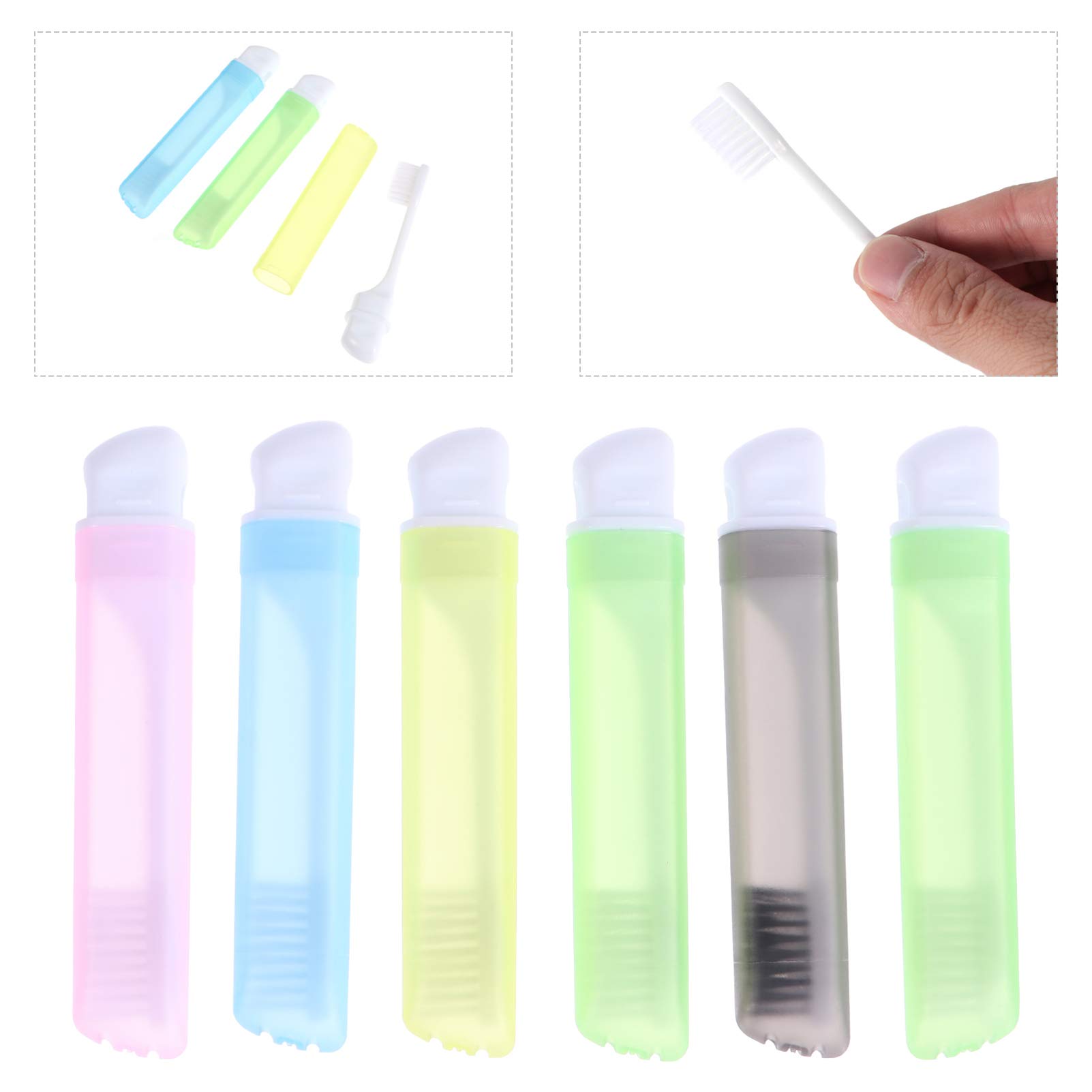 6-Pack Travel Toothbrushes - Foldable Portable Soft Bristle Toothbrush with Case for Travel, Hiking, Camping & Business Trips | Compact & Hygienic Oral Care Solution for On-the-Go Lifestyle