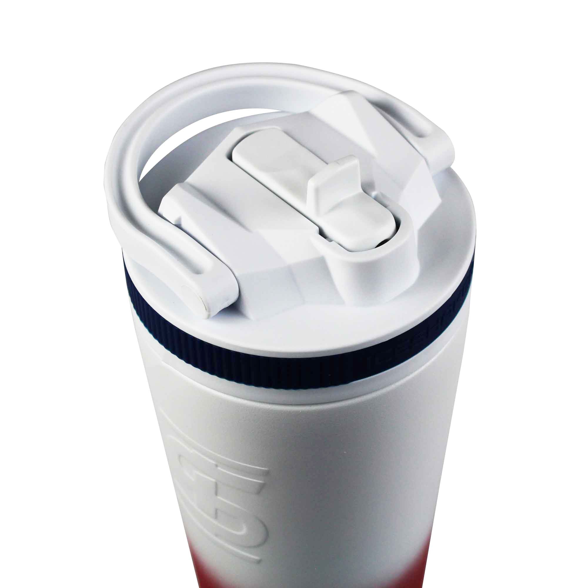 26oz Insulated Water Bottle with Sport Lid & Internal Straw - White Lid with USA Flag Design - Perfect for Gym, Hiking, and Outdoor Activities