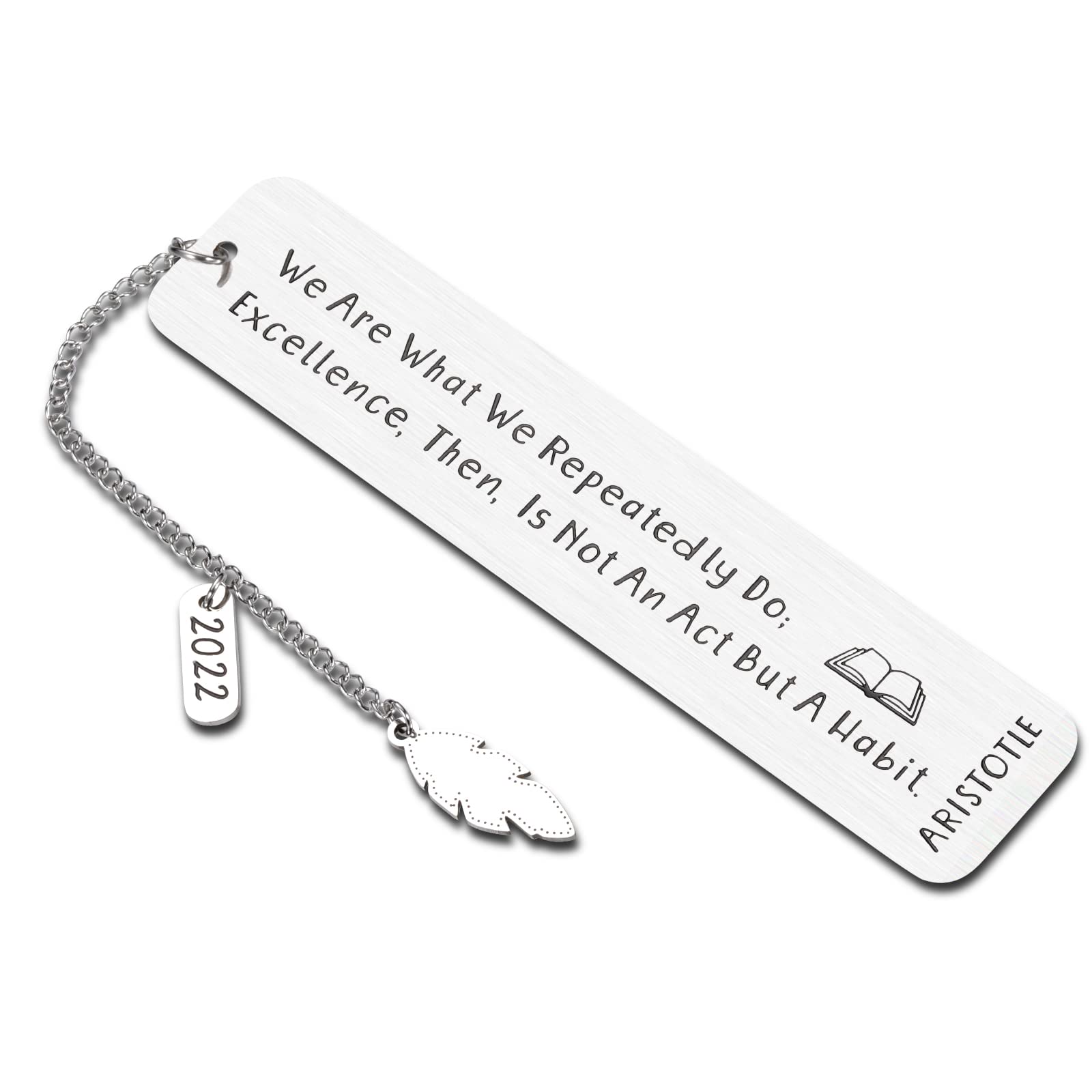 Inspirational Bookmark with Chain - Perfect Gift for Book Lovers, Readers & Scholars - Ideal for Birthday, Graduation, Christmas & Appreciation - Great for Women, Men, Students, Teachers, Coworkers & Boss - Perfect for Reading, Studying & Book Club Activities