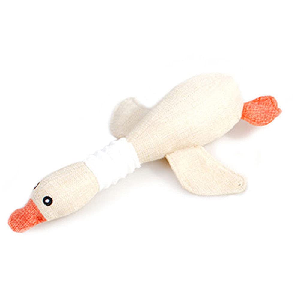 Durable Corduroy Stuffed Dog Toy with Squeaker - Interactive Plush Duck Toy for Pets - Perfect for Playtime, Training & Cuddling