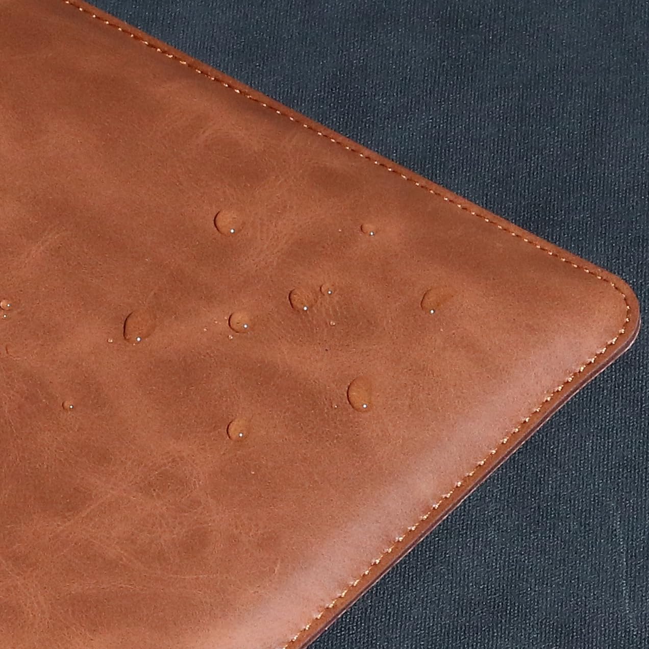 Premium Leather Laptop Sleeve for MacBook Pro 16 Inch (M3/M2) - Slim Durable Waterproof Protective Case for 15-16 Inch Laptops - Brown - Perfect for Business Travel & Office Use