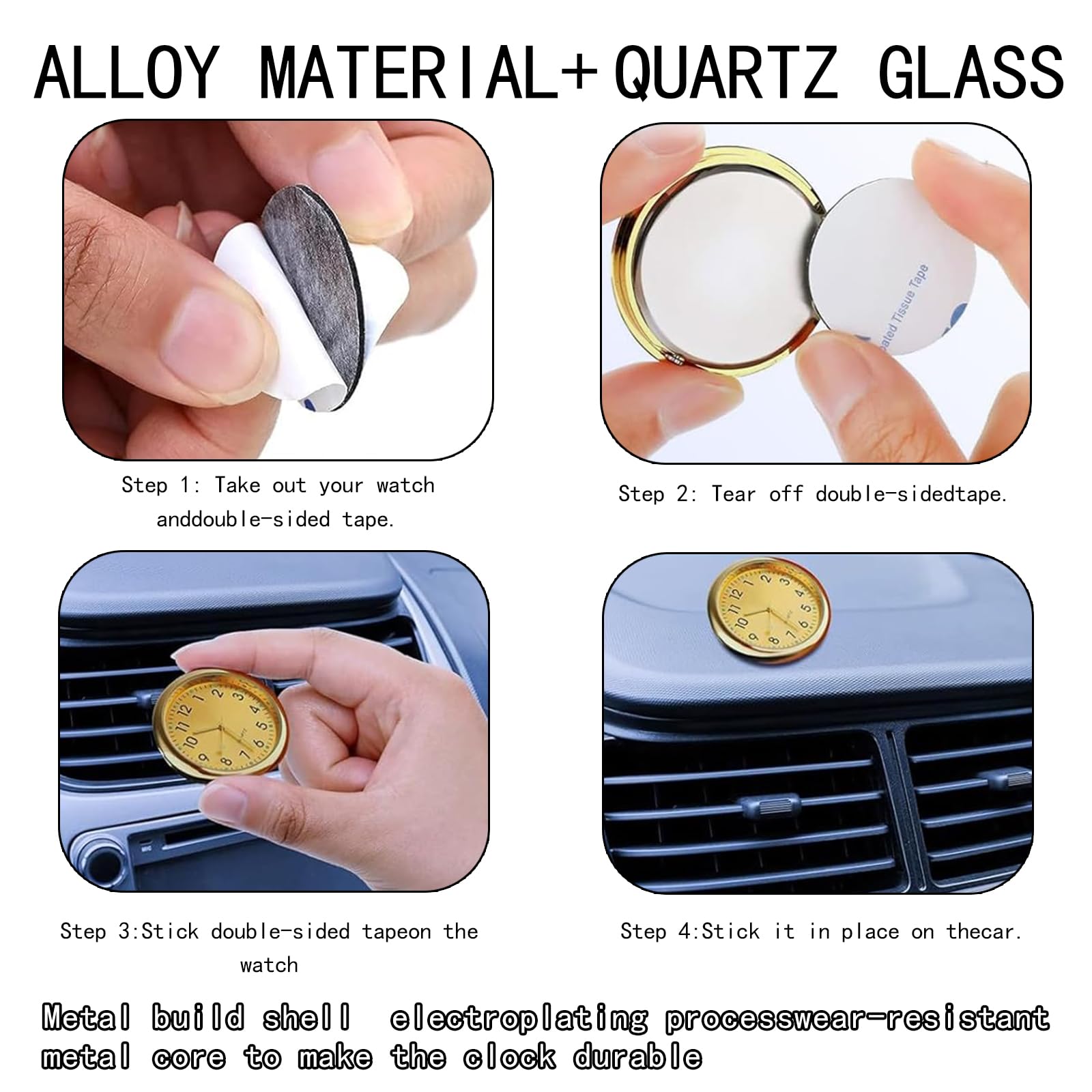 2-Pack Car Dashboard Luminous Clock - 1.5