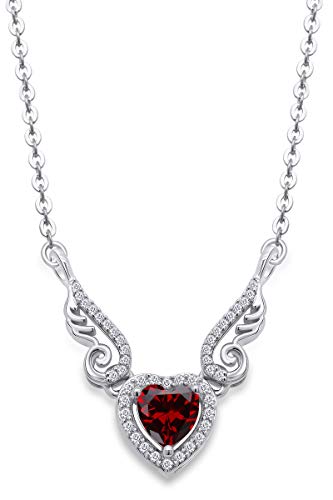 white-gold-plated-silver : Garnet