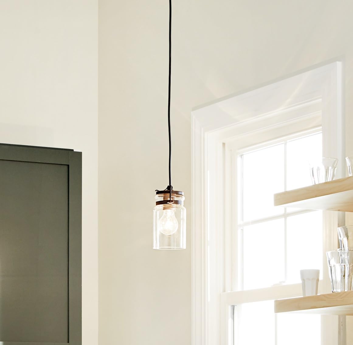 KICHLER Brinley 7.75 Inch 3-Light Pendant Light Fixture with Clear Glass Shade in Olde Bronze Finish - Perfect for Kitchen Island, Dining Room, and Entryway Lighting