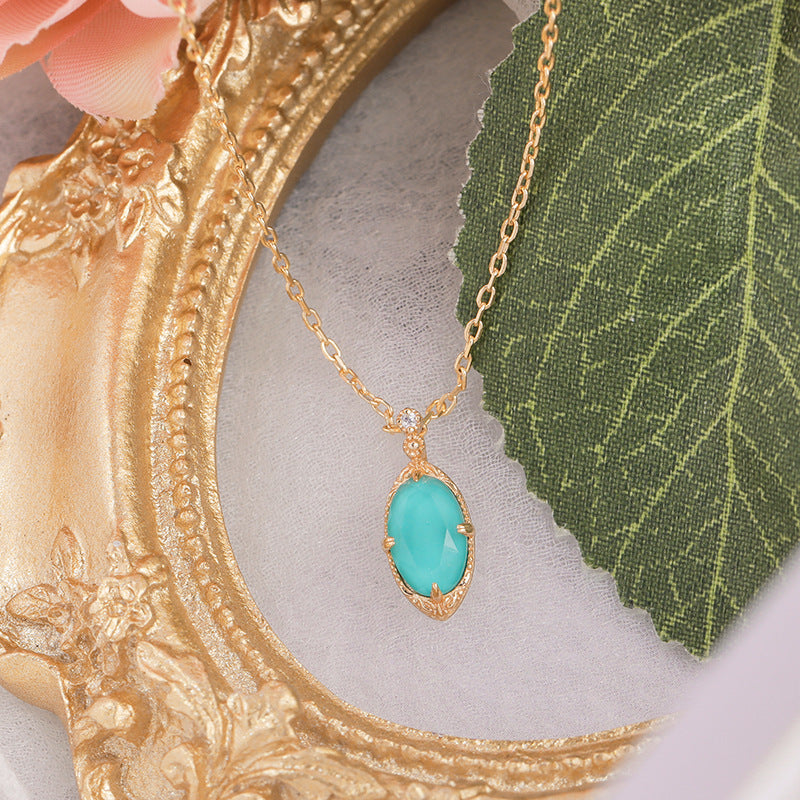 14K Gold Turquoise Clear Quartz Filigree Ring Set - Elegant Dainty Jewelry for Women | Perfect for Weddings, Parties & Everyday Wear | HJZB 360