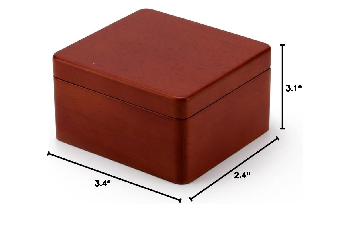Solid Wood Musical Box - 18 Note Handcrafted Music Box with Jewelry Compartment for Rings & Earrings | Romantic Gift for Weddings, Anniversaries & Home Decor