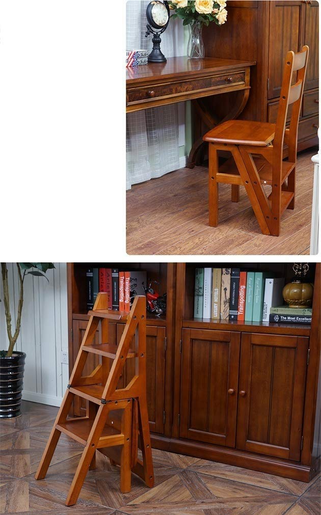 KAZUP 4-Step Folding Step Stool - Dark Walnut Multifunctional Ladder Stool for Home, Kitchen, Shoe Rack & Flower Stand - Compact Space-Saving Design for Small Apartments, Bathrooms and Closets
