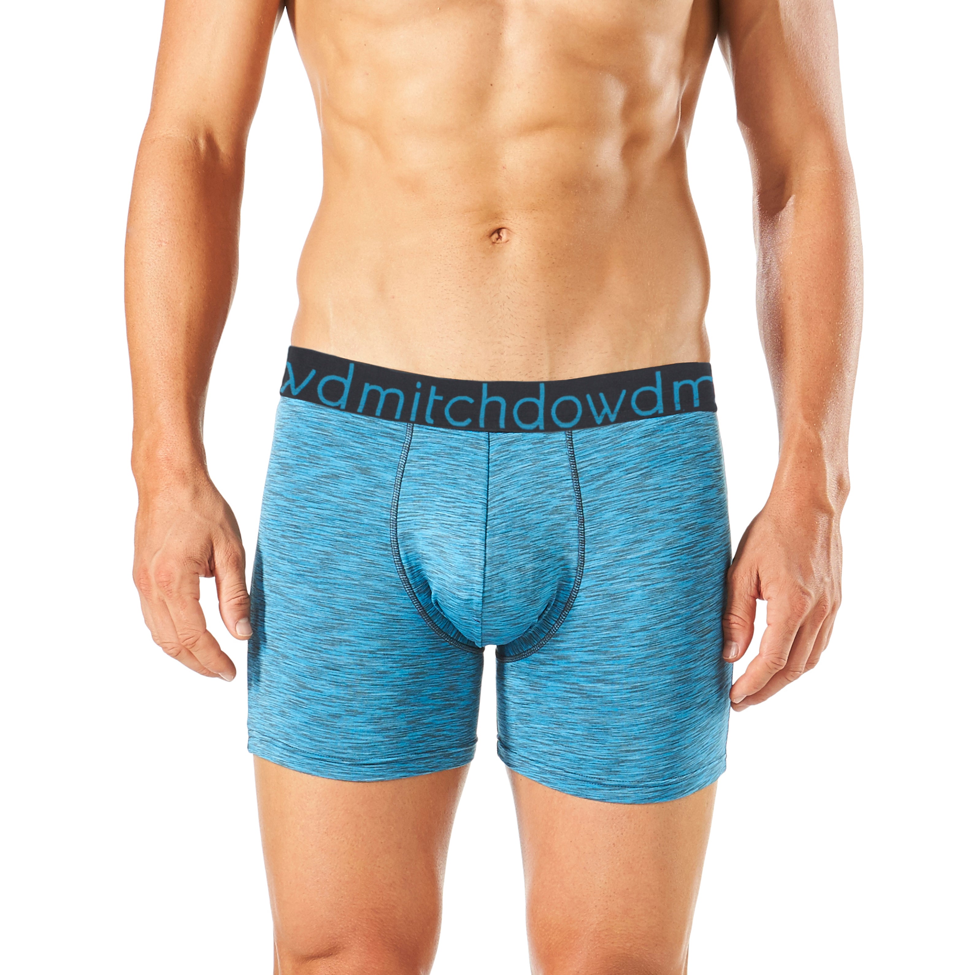 Men's Heather Blue Active Long Leg Trunk - Comfortable Everyday Underwear for Workout, Sports & Casual Wear