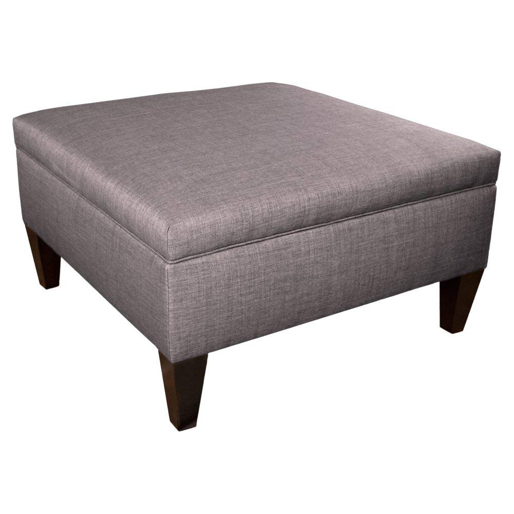 MJL Furniture Manhattan Extra Large Storage Ottoman with 3 Compartments & Lift-Top Lid - Upholstered Coffee Table Bench, Toy Organizer Box for Living Room, Bedroom, Nursery - 34 Inch Gray Multi-Functional Furniture for Home Organization & Extra Seating