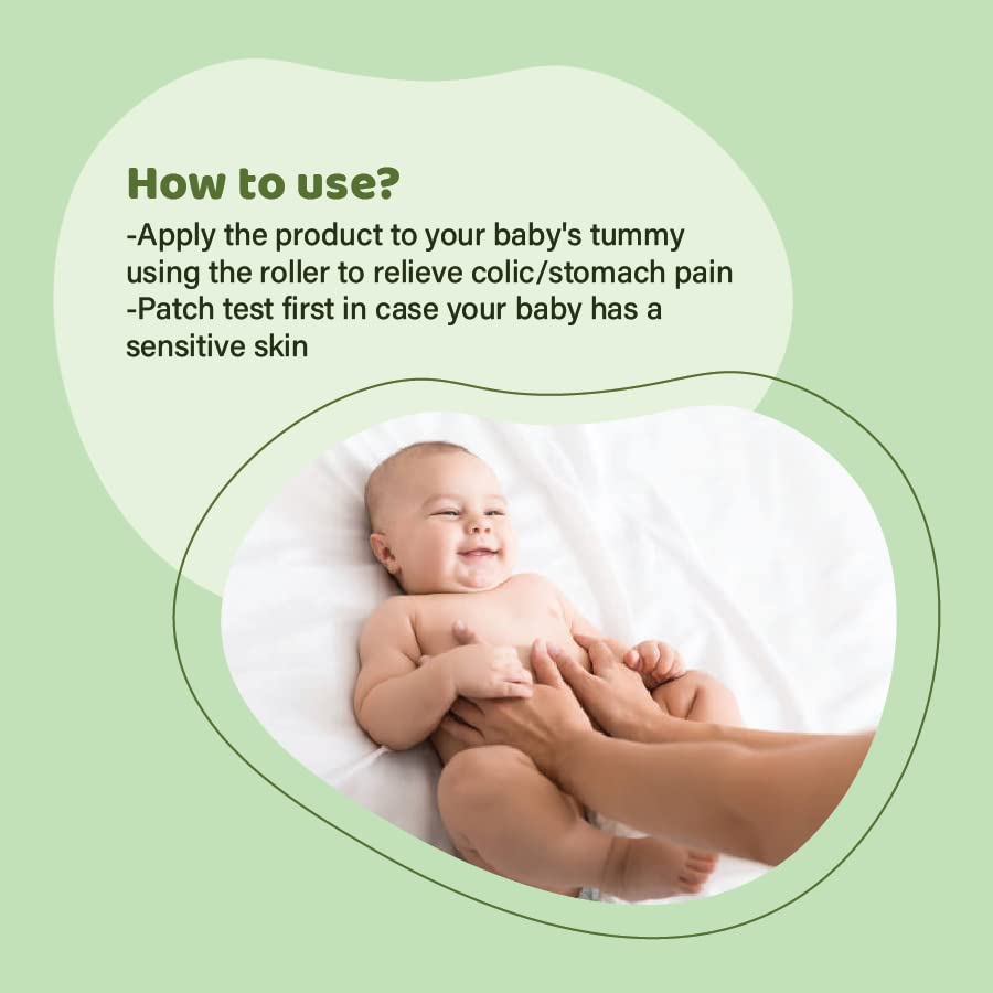 My DVIJA Baby Tummy Roll On - Natural Colic Relief for Infants, 20ml (Pack of 1) | Soothes Gas & Discomfort | Perfect for Newborns & Fussy Babies at Home or On-the-Go