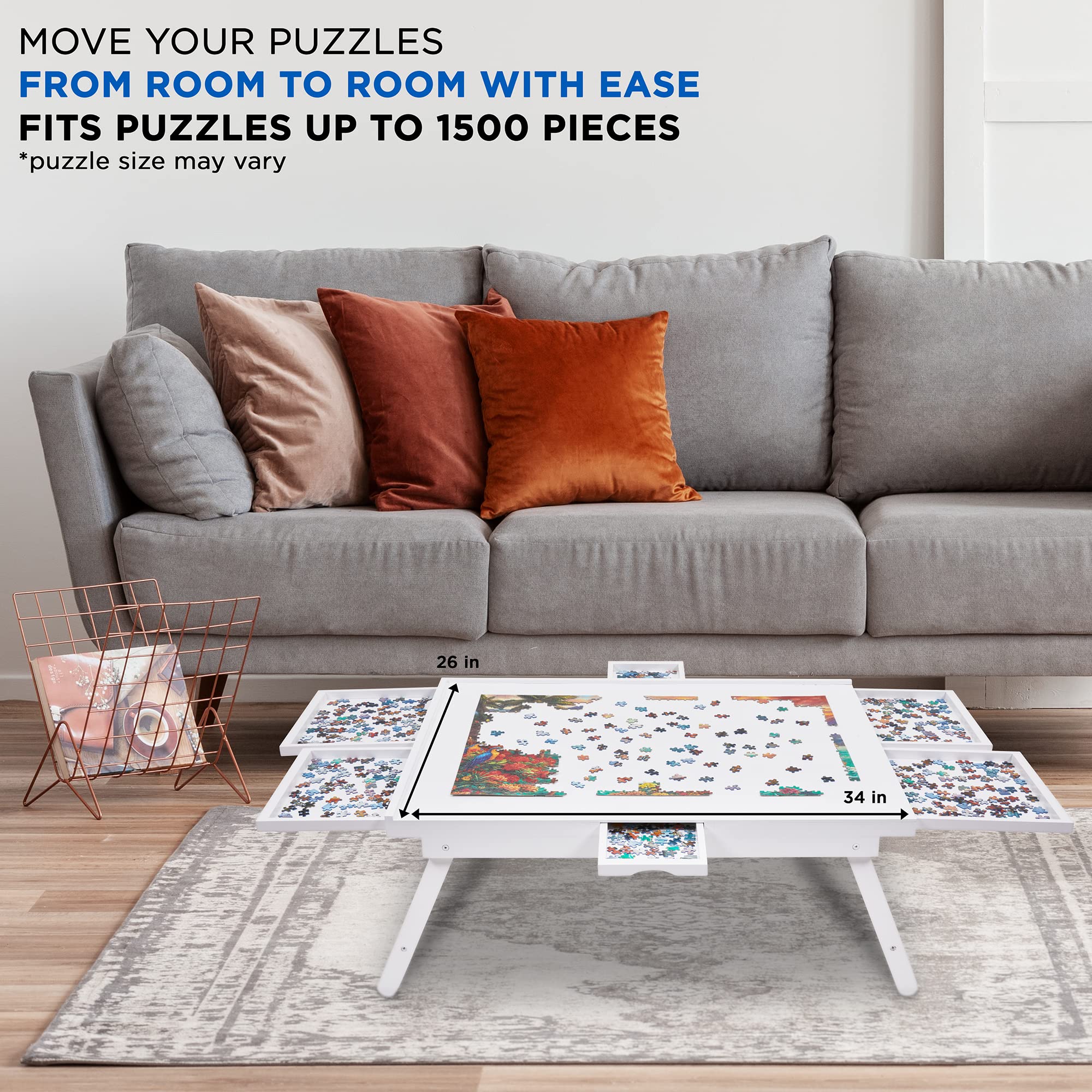 Jumbl 1500-Piece Puzzle Board with Cover - 27