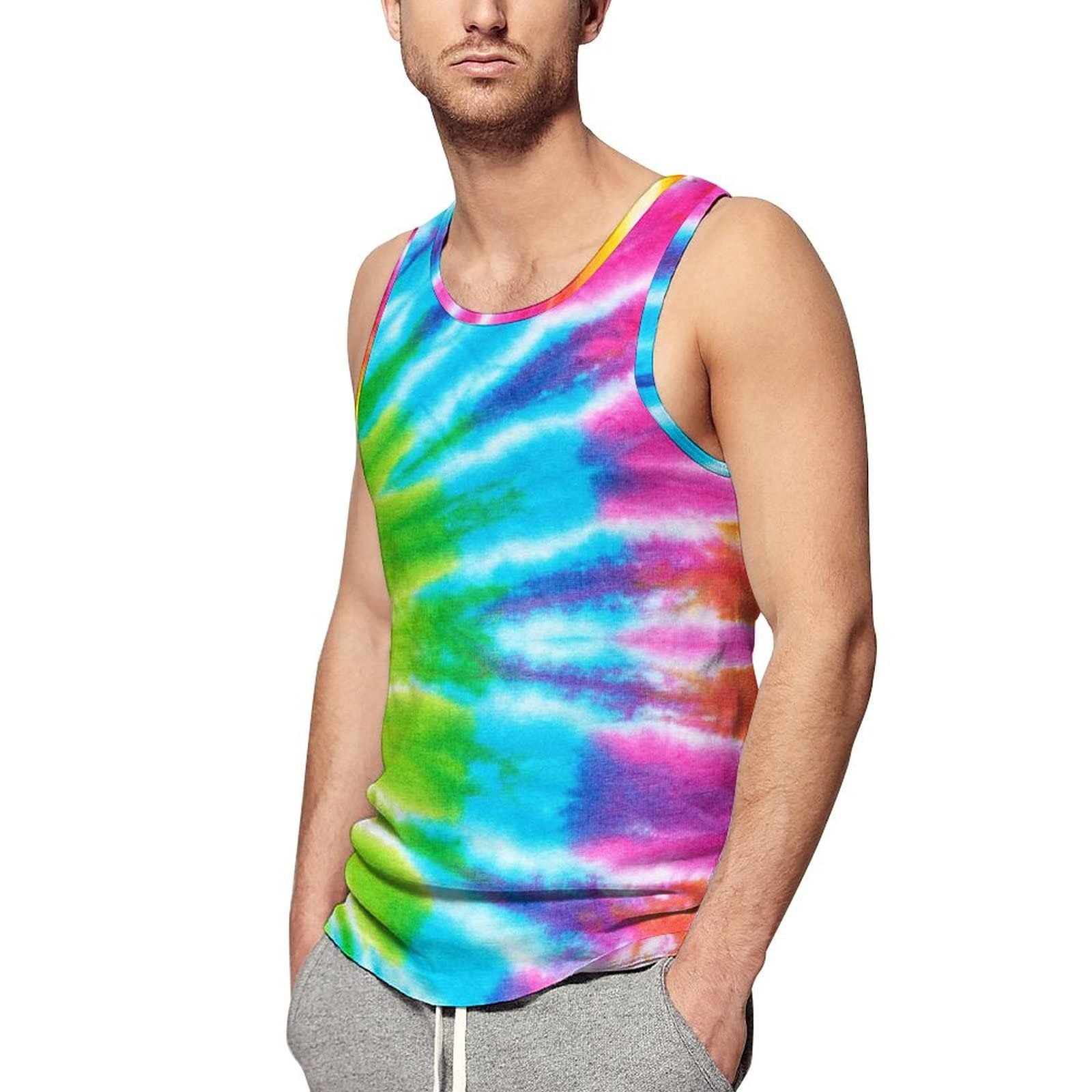 Cool 3D Printed Tank Tops for Men - Graphic Sleeveless Muscle Shirts - Breathable Summer Workout Tops for Gym, Beach & Casual Wear