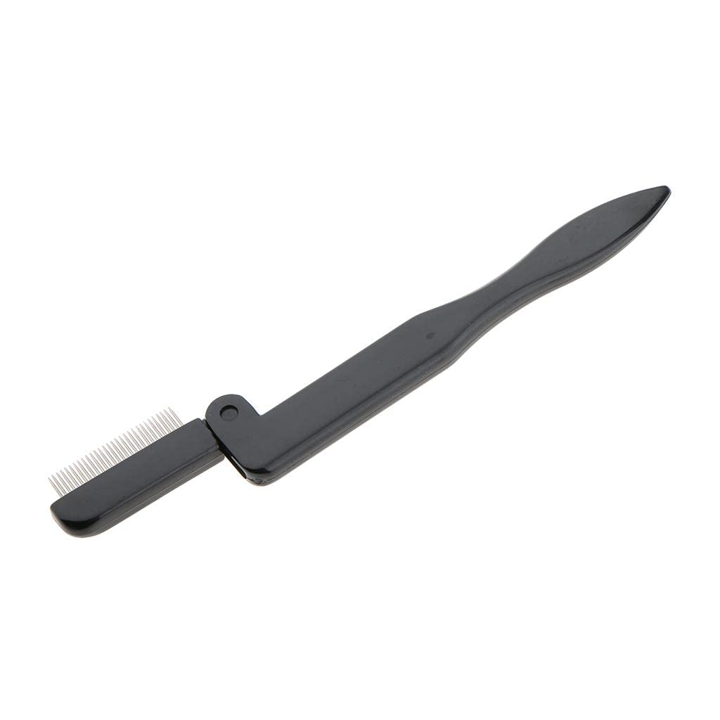 VMS INDIA Stainless Steel Eyelash Comb & Eyebrow Shaper - Foldable Beauty Tool for Perfect Lash Separation & Brow Shaping - Ideal for Professional Makeup Artists & Home Use