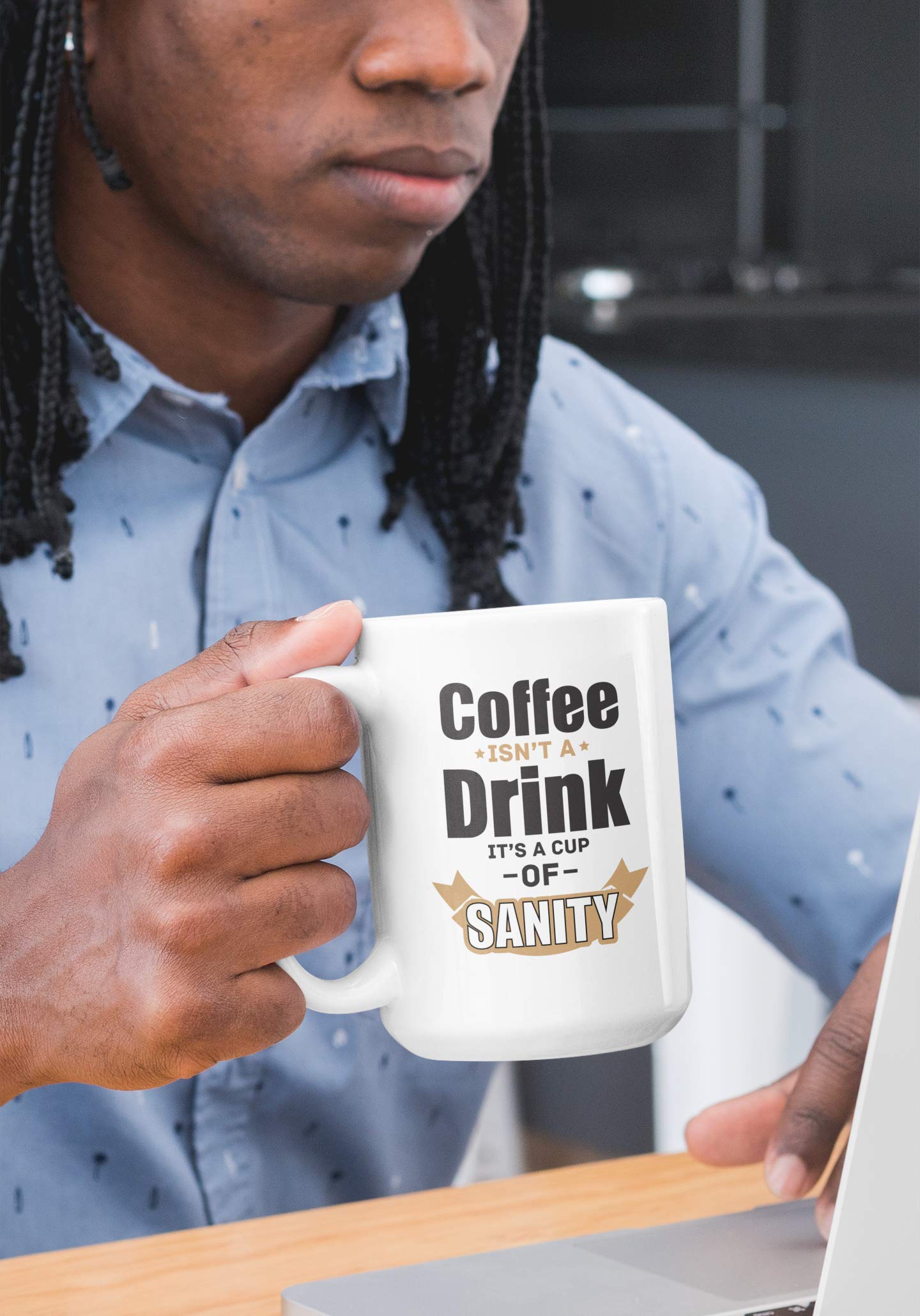 Funny Coffee & Tea Mug - 'Cup of Sanity' 11oz Ceramic Cup for Coffee Lovers, Perfect for Office, Home & Gifts - Great for Stress Relief & Humor