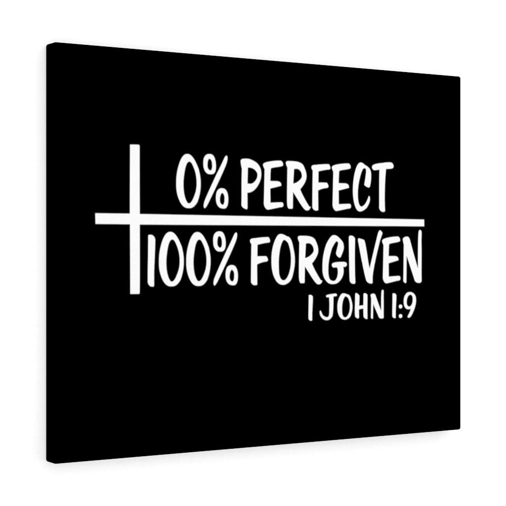 Forgiven 1 John 1:9 Christian Wall Art - Bible Verse Scripture Print - Ready to Hang Home Decor - Perfect for Bedroom, Living Room & Church Inspirational Gift