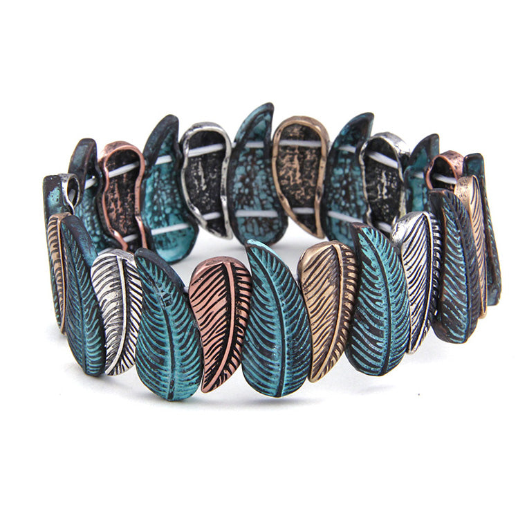 Feather Bracelet for Women - Boho Chic Handmade Adjustable Beaded Wristband - Perfect for Festivals, Yoga, and Boho Fashion