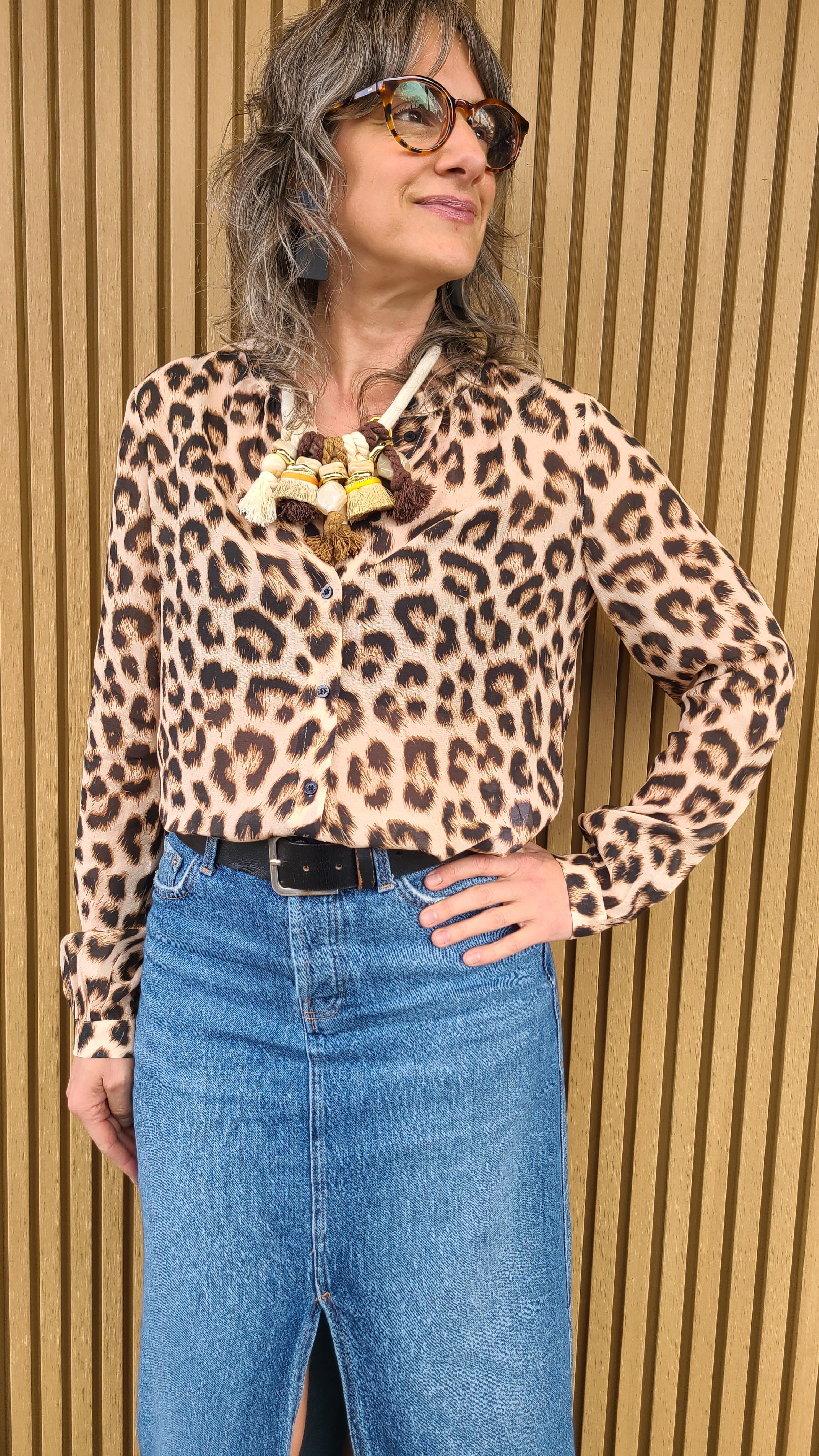 Leopard Print Blouse for Women - Stylish Animal Print Top with Long Sleeves & Button Front | Perfect for Office Wear, Date Night & Casual Outfits