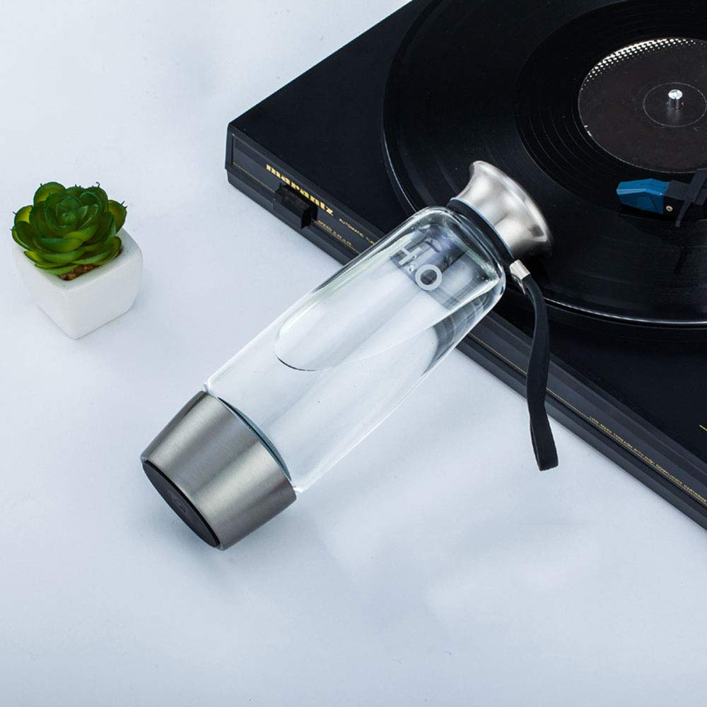 Hydrogen Rich Water Bottle with Generator - 400ml Portable USB Rechargeable High Borosilicate Glass Cup for Anti-Aging, Energy Boost & Sports | Perfect for Gym, Travel & Daily Hydration