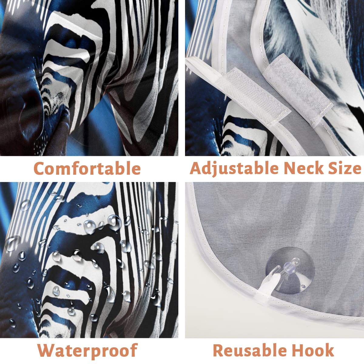 Zebra Print Beard Bib for Men - Waterproof Shaving Apron for Hair Dye & Makeup - Salon Hair Cutting Cape with Sink Catcher - Perfect Beard Trimming & Lineup Tool for Barbers & Home Grooming