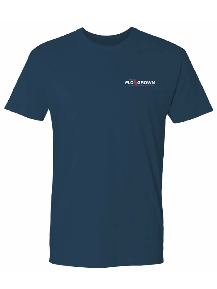 FloGrown FGM 1524 Men's Quick-Dry Fishing Shirt - Rough Water Marlin Graphic Tee in Cool Blue | UV Protection & Breathable for Saltwater Fishing & Outdoor Activities