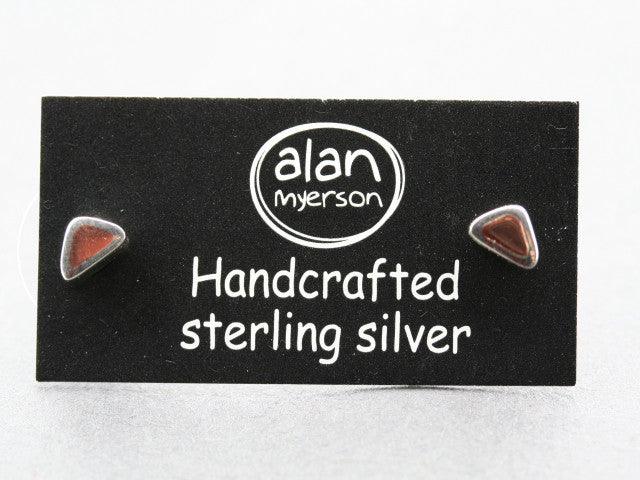 Trendy Copper & Silver Triangle Stud Earrings for Women - Boho Chic Jewelry for Casual & Party Wear
