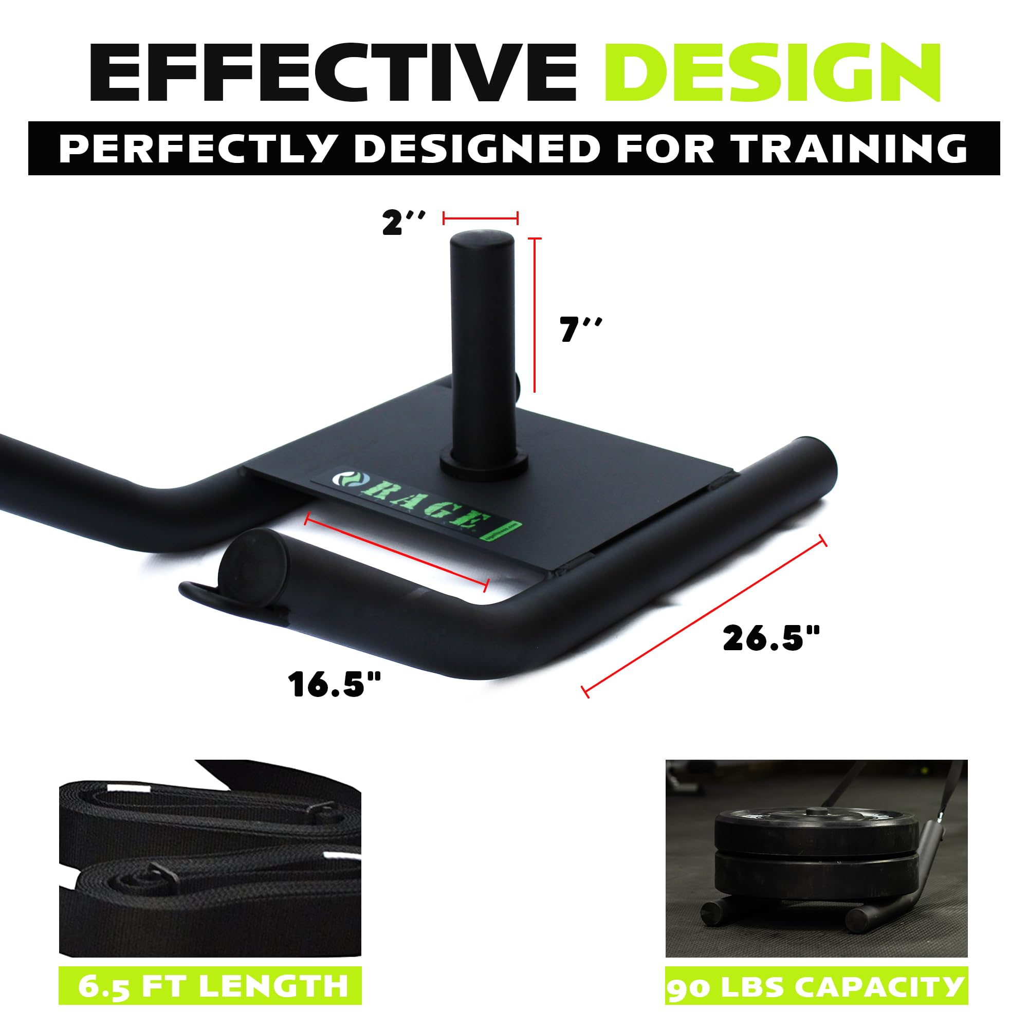 Best Weight Sled for Speed Training - Heavy Duty Pull Sled Workout Equipment for Strength & Athletic Performance - Fits Standard 2