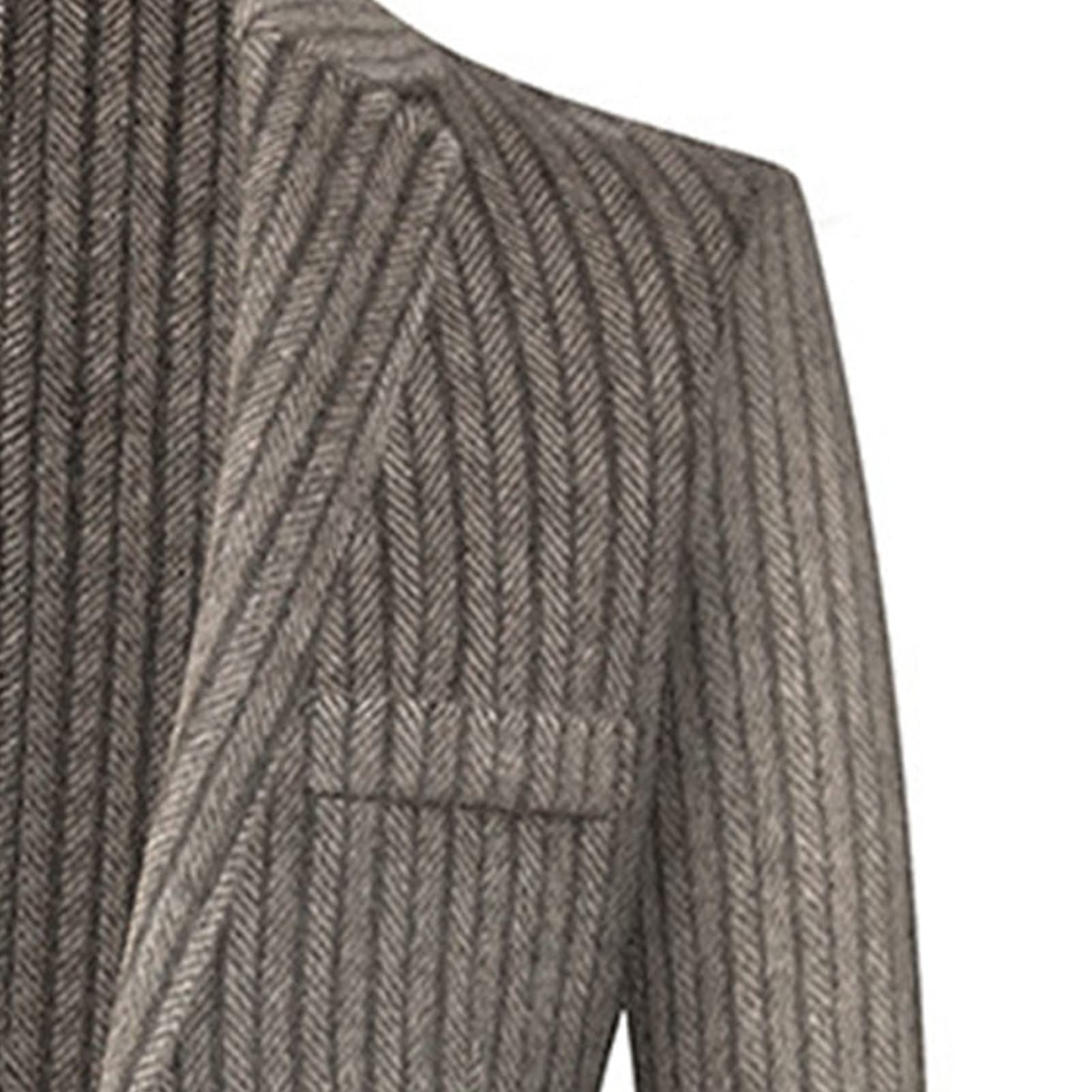 Men's Slim Fit Striped Wool Blazer - Single Breasted Professional Dress Coat for Business Casual & Tuxedo Occasions | Office Wear, Weddings & Formal Events