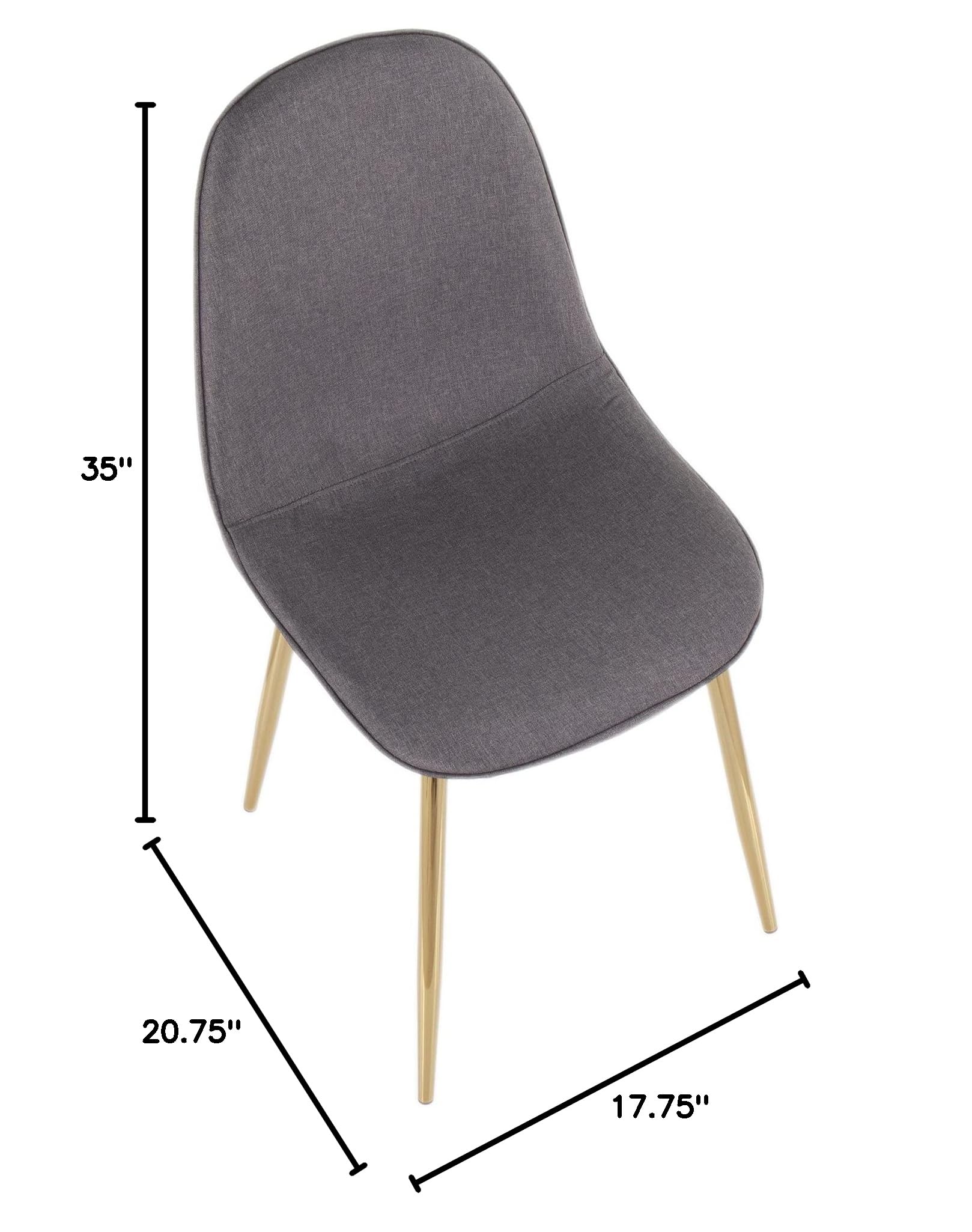 LumiSource Pebble Chair - Modern Upholstered Dining Chairs Set of 2, Comfortable Kitchen Chairs for Dining Table - Perfect for Small Spaces, Breakfast Nooks & Contemporary Home Decor