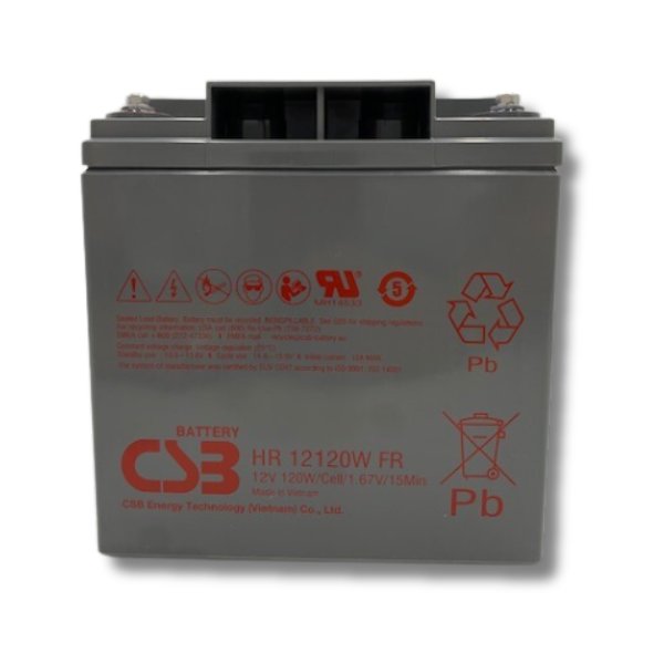12V 30Ah Rechargeable Battery - CSB HR12120W FR Fire Resistant with UL 94 V0 Flame Retardant Case - Perfect for UPS Backup, Solar Power Systems & Emergency Lighting