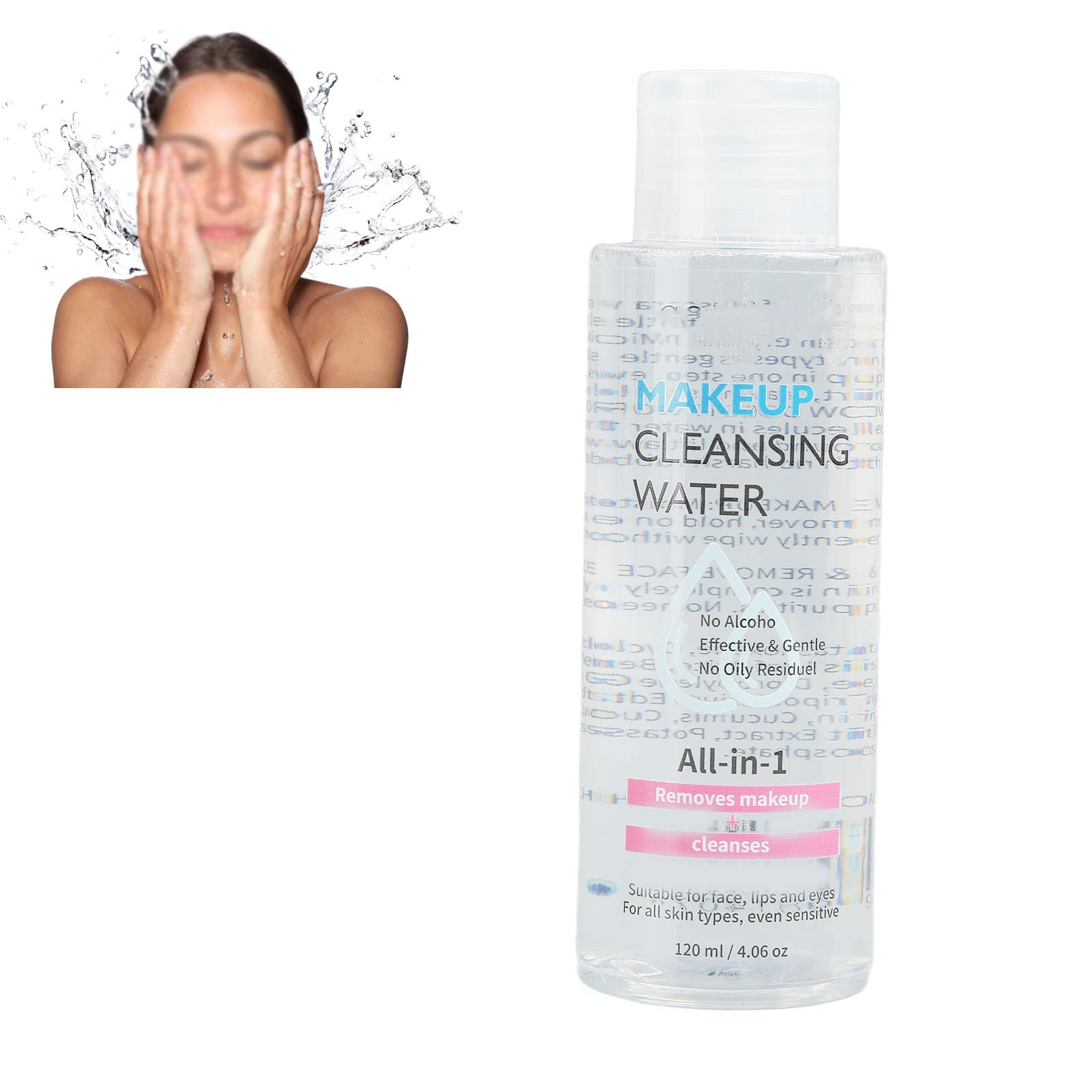 Gentle Makeup Remover Liquid - Moisturizing Deep Cleansing Water for Face, Eyes & Lips | Lash & Pore Cleanser 120ml | Perfect for Daily Skincare & Travel Essentials