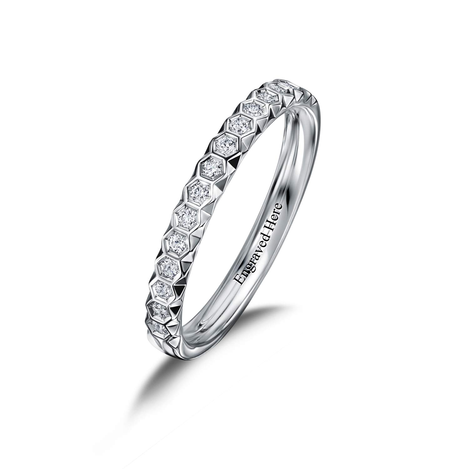 14 Small Moissanite Diamond 925 Sterling Silver Wedding Rings for Men & Women - Personalized Custom Engagement, Anniversary & Birthday Jewelry Gifts (Sizes #4.5-#16) | Perfect for Proposals, Vow Renewals & Romantic Occasions
