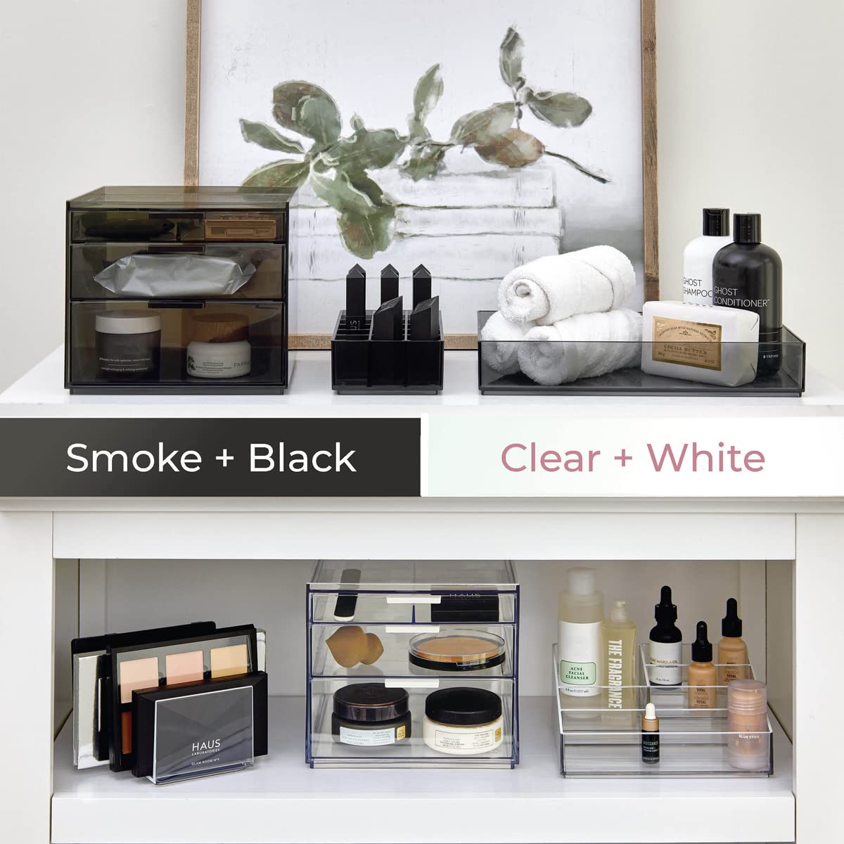 Sarah Tanno Clear Plastic Cosmetic Organizer 8x12x2