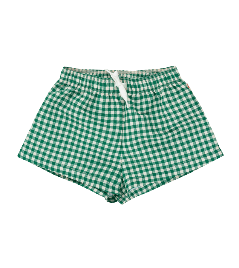 Tinycottons Men's Green Check Swim Trunks - Quick Dry, Comfortable Beach Shorts for Swimming, Surfing & Summer Vacations