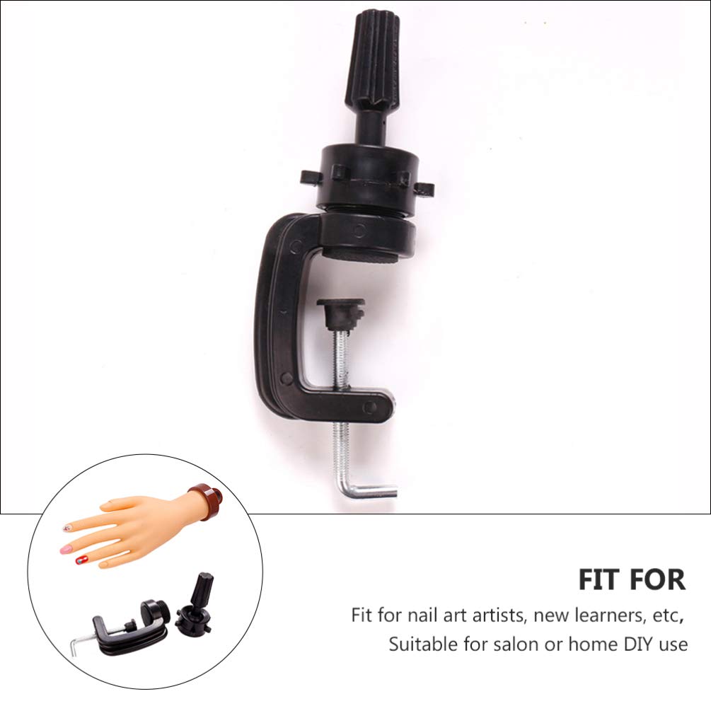 SOLUSTRE Acrylic Nail Practice Hand - Mannequin Hand for Nail Art Training, Display & Manicure Practice - PVC Desktop Fake Hand for Nail Technicians & Students - Perfect for Salon, Beauty School & Home Use