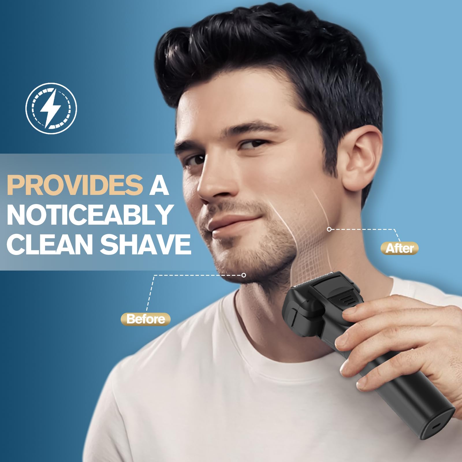 Premium Men's Electric Razor - 5 Blade Foil Shaver for Coarse Hair, Cordless Wet/Dry Rechargeable Shaver with 2 Speeds - Perfect for Travel & Daily Shaving | Ideal for Home, Office & Gym Use
