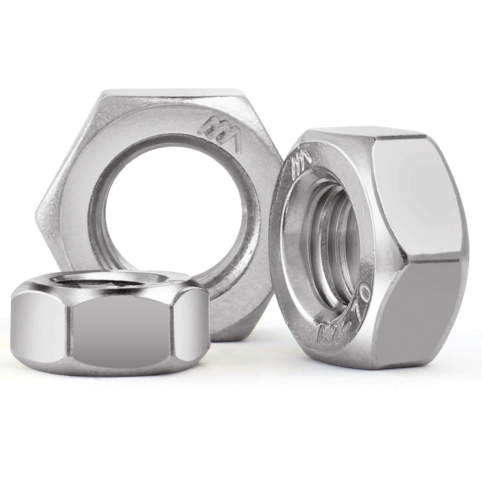 150pcs M6-1 Hex Nuts, 304 Stainless Steel 18-8 External Hex Nut M6x1, Metric Hex Machine Screw Nuts - Corrosion Resistant Hardware Fasteners for DIY, Automotive & Industrial Applications (VG01315)