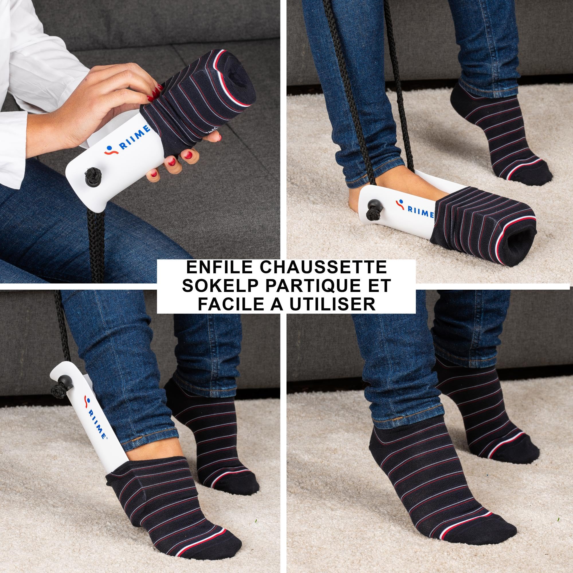 SOKELP Sock Aid Device - Ergonomic Handles for Easy Sock Assistance - No Bending Required - Ideal for Elderly, Disabled & Pregnant Women - Perfect for Arthritis, Hip Replacement & Mobility Challenges - Daily Living Aid for Independent Dressing