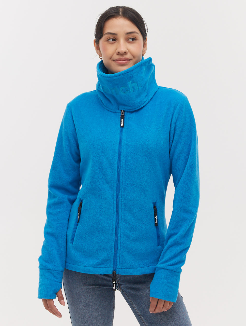 Women's Funnel Neck Microfleece Zip-Up Jacket - Soft Warm Winter Pullover for Outdoor Activities & Casual Wear