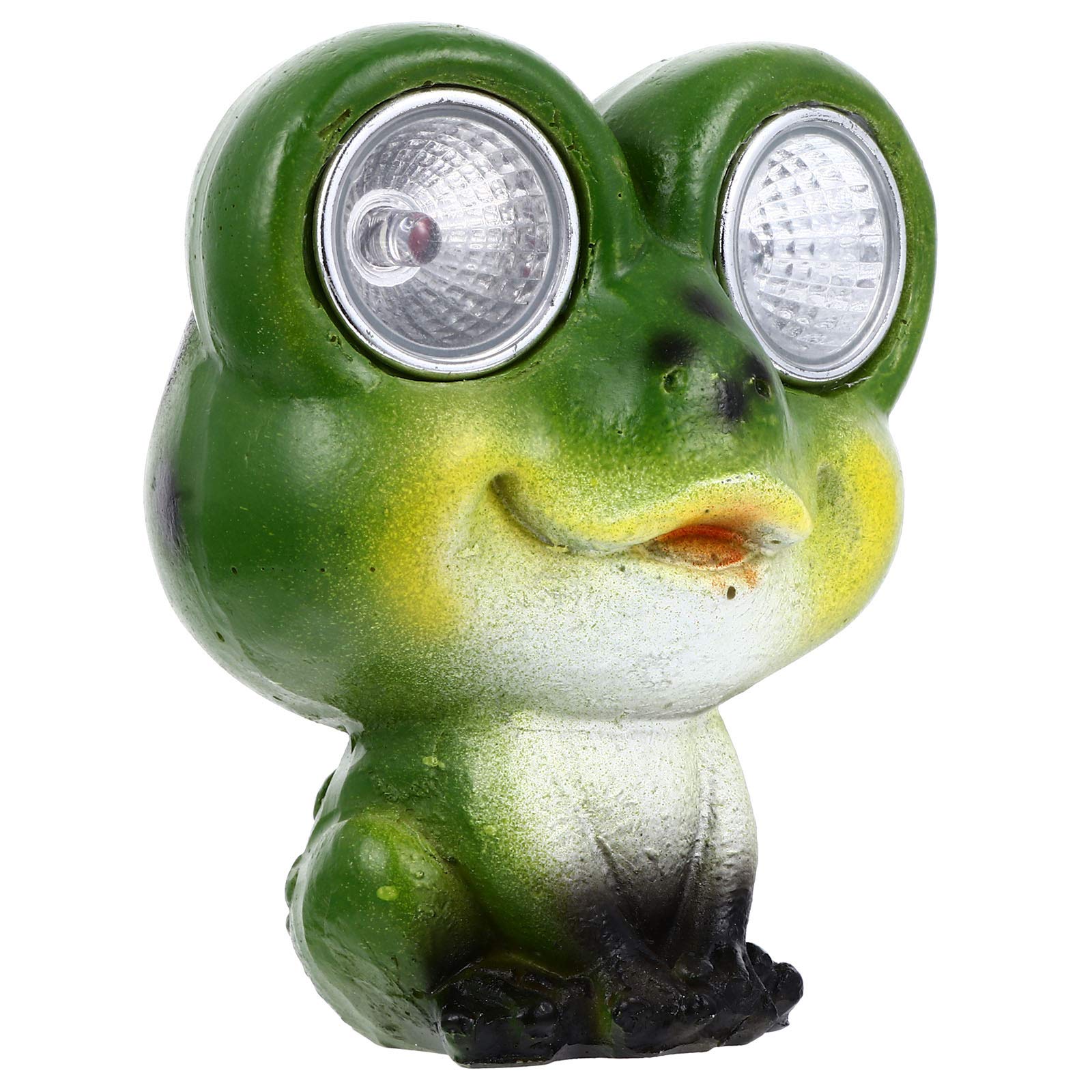 Solar Powered Frog Lawn Ornament - Green Resin Garden Decor with LED Solar Lights for Outdoor Patio, Yard & Pathway Decoration | Weatherproof Art Craft for Garden, Backyard & Landscape Lighting