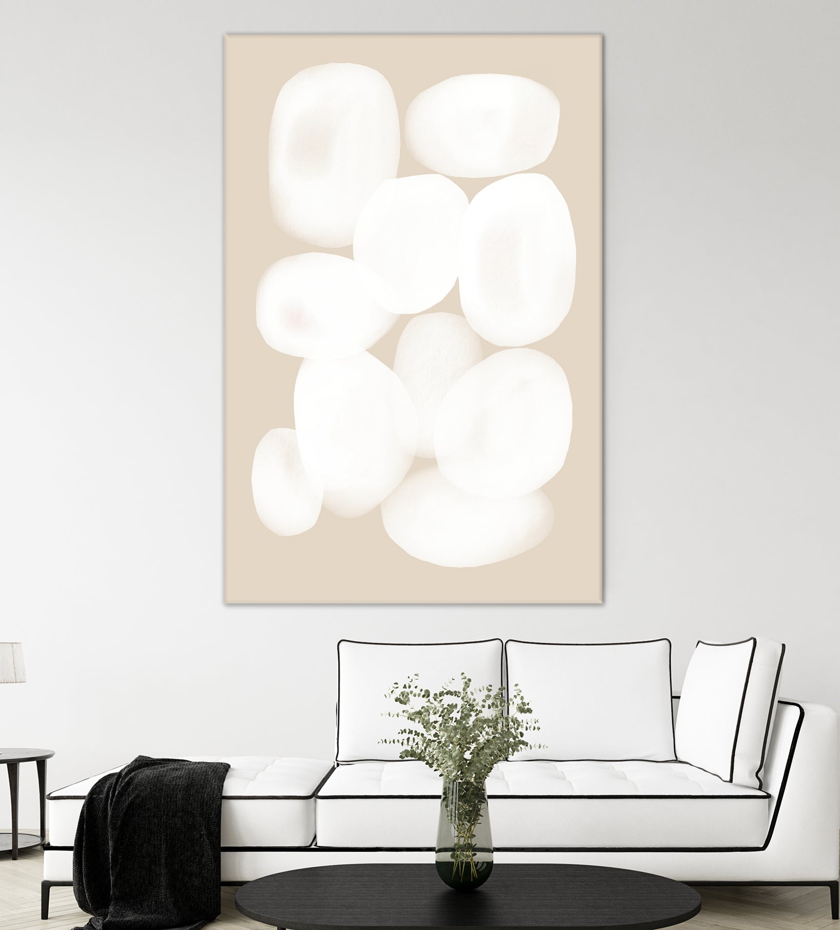 Minimalist Circle Art Print - Modern Abstract Wall Decor for Living Room, Bedroom & Office - Handmade Canvas Painting for Home & Office Decor