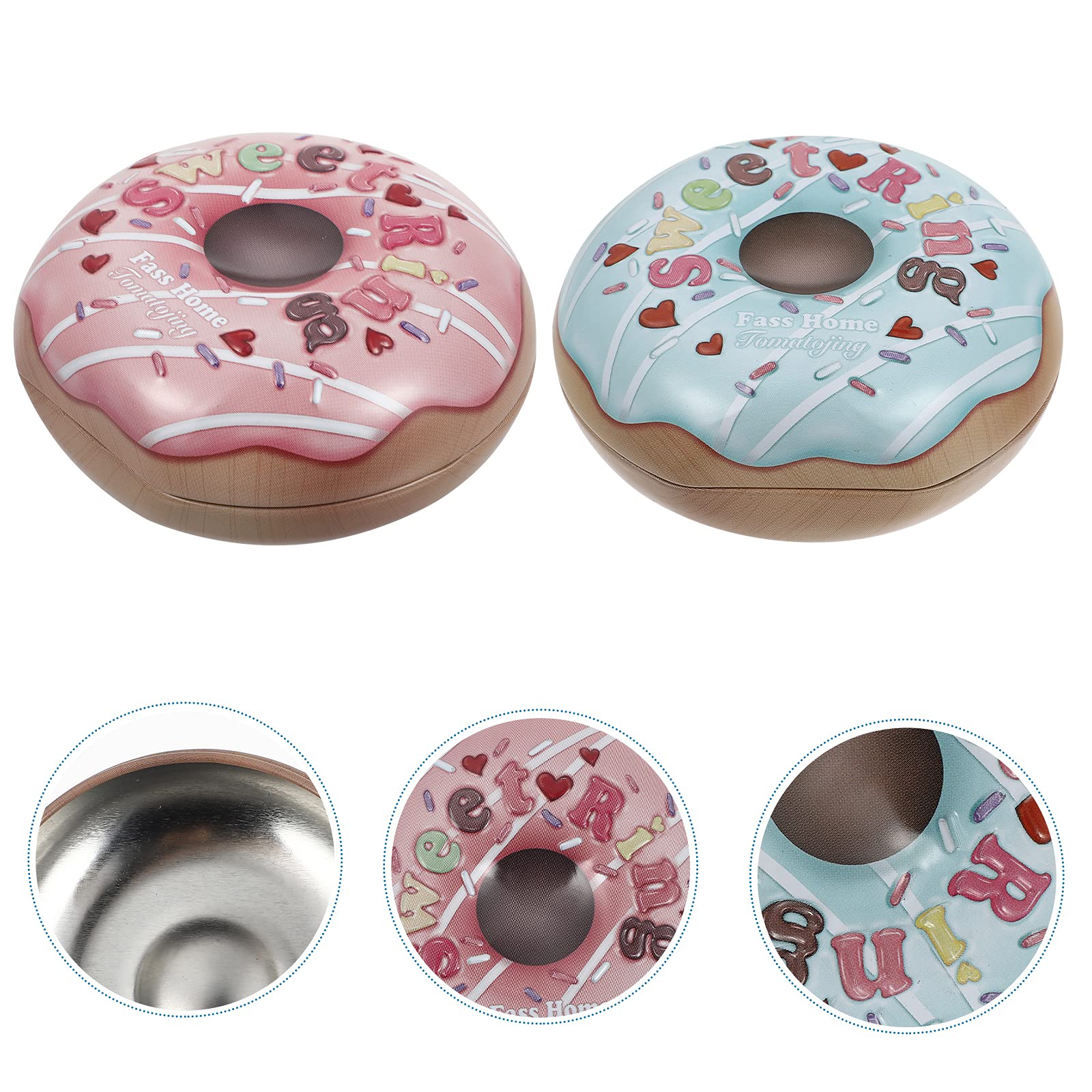 ABOOFAN 2-Piece Tinplate Wedding Cookie Box Set with Lids - Decorative Metal Tin Containers for Wedding Party Favors, Snacks Storage, Kids Treats & Candy Gifts - Perfect for Bridal Showers, Birthday Parties & Holiday Gift Packaging
